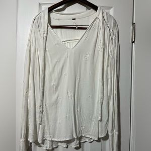 White free people blouse